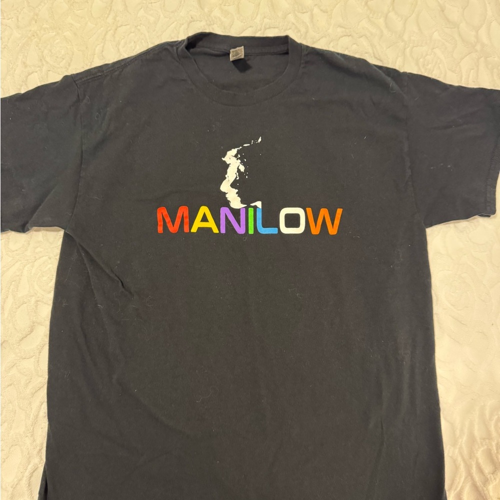 Barry Manilow  Hits Tour 2022 Official Concert T Shirt With Rainbow Letters.